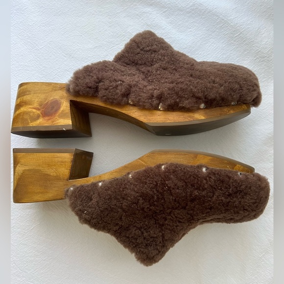 Matisse Stockholm Faux Shearling Clog - Anthropologie in Cocoa Brown Size 9 - Picture 5 of 8